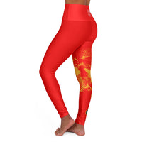 ThatXpression Fashion Train Hard High Waisted Red Yoga Leggings