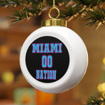 Miami Nation Festive Christmas Ball Ornament With Ribbon