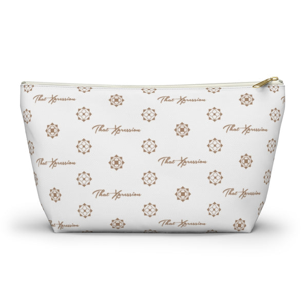 ThatXpression Fashion's Elegance Collection White and Tan Accessory Pouch