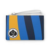 Queen Of Spades Collection Blue Gold Clutch Bag