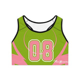ThatXpression's Pink and Green Ai9 Sports Bra