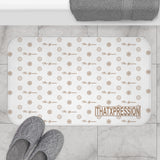 ThatXpression Fashion White and Tan Mini Brand Bathroom Bath Mat