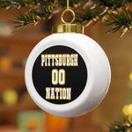 Pittsburgh Nation Festive Christmas Ball Ornament With Ribbon