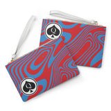 Queen Of Spades Collection Red Teal Clutch Bag