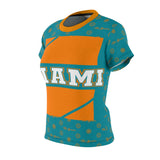 ThatXpression Elegance Women's Blue Orange Miami S12 Designer T-Shirt