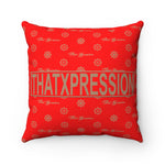 ThatXpression Fashion Arial Red and Tan Designer Square Pillow