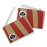 Queen Of Spades Collection Red Gold Clutch Bag