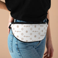 ThatXpression Fashion's White and Tan Elegance Fanny Pack