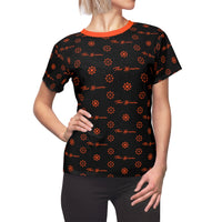 ThatXpression Elegance Women's Black Orange S12 Designer T-Shirt