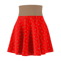 ThatXpression Fashion's Elegance Collection Red and Tan Skater Skirt