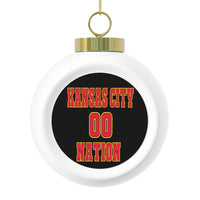 Kansas City Nation Festive Christmas Ball Ornament With Ribbon