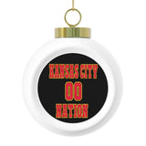 Kansas City Nation Festive Christmas Ball Ornament With Ribbon