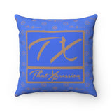 ThatXpression Fashion TX Royal and Tan Designer Square Pillow