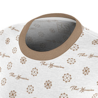 ThatXpression Fashion's Elegance Collection White and Tan Box Women's T-Shirt