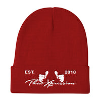 ThatXpression White Logo Knit Beanie - ThatXpression