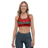 ThatXpression Fashion Fitness Black and Red Falcons Sports bra