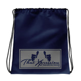 ThatXpression Fashion Fitness Train Hard And Takeover Navy Gym Workout Drawstring bag