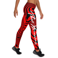 ThatXpression Fashion Fitness Red and Black Swirl Leggings