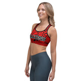 ThatXpression Fashion Fitness Black and Red Falcons Sports bra