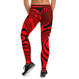 ThatXpression Fashion Fitness Red and Black Swirl Leggings