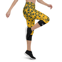 Green Bay Themed Diamond Gym Fitness Yoga Capri Leggings by ThatXpression