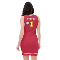 ThatXpression Fashion Baseball Fan St Louis Themed Fitted Dress