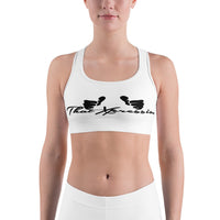 Two Tone White/Black Women's Gym Fitness Sport bra by ThatXpression