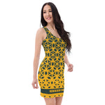 Ladies all over elegant casual fitted print dress