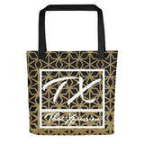 Black and Gold Designer Gym Fit Versatile Tote bag by ThatXpression