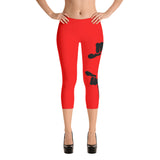 Women's Gym Fit or Casual Capri Leggings Red/Black by ThatXpression - ThatXpression