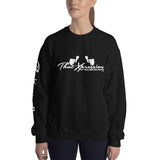 Dual Logo Navy Black Red Fitness Gym Workout Unisex Sweatshirt by ThatXpression