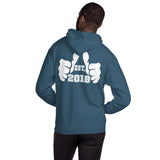 Train Hard And Takeover Front/Back Print Big Fist Gym Workout Hoodie