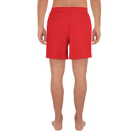 ThatXpression TX Red Athletic Long Shorts Gym Workout Swim Trunks