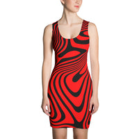 ThatXpression Fashion Fitness Black and Red Swirl Dress