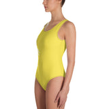 ThatXpression Fitness Inverted Yellow And White One-Piece Swimsuit