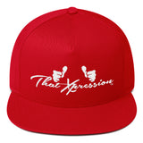 Flat Bill Cap With White Stitching By ThatXpression - ThatXpression