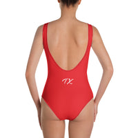 ThatXpression Fitness Inverted Red And White One-Piece Swimsuit
