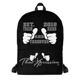 ThatXpression Fashion Fitness Train Hard And Takeover EST 2018 Black Backpack Laptop Gym Bag