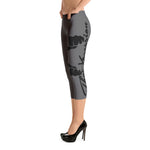 Women's Gym Fit or Casual Capri Leggings Grey/Black by ThatXpression