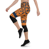Auburn Themed Diamond Gym Fitness Yoga Capri Leggings by ThatXpression