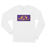 Sporty Gym Casual Long Sleeve Purple Gold Lakers Scheme Logo T-Shirt by ThatXpression