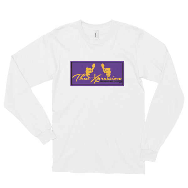 Sporty Gym Casual Long Sleeve Purple Gold Lakers Scheme Logo T-Shirt by ThatXpression