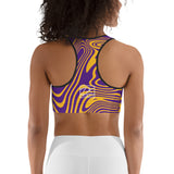 ThatXpression Fashion Fitness Los Angeles Themed Purple and Gold Sports bra