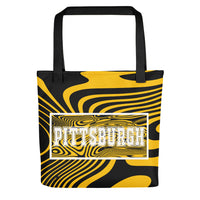 ThatXpression Desinger Swirl Pittsburgh Sports Themed Versatile Use Tote bag