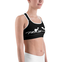 Women's Black White Gym Fitness Training Sports bra by ThatXpression - ThatXpression