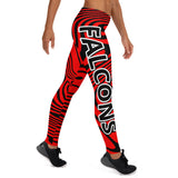 ThatXpression Fashion Fitness Black and Red Falcons Theme Swirl Leggings