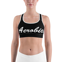 Women's Aerobic Gym Fitness Sport bra Black / White by ThatXpression - ThatXpression