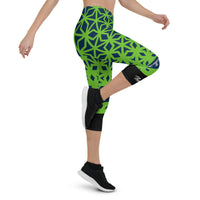 Seattle Themed Diamond Gym Fitness Yoga Capri Leggings by ThatXpression