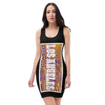 Ladies all over elegant casual fitted print dress