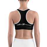 Women's Black White Gym Training Cross Fit Sports bra by ThatXpression - ThatXpression